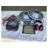 Dual CD/MP3 radio w/remote, hub caps, SAS radio headphones, 73-87 GM gas door