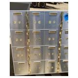 Safety deposit box w/24 boxes and keys