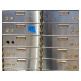 Safety deposit box w/21 boxes and keys