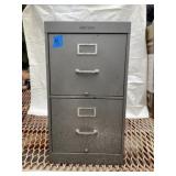 Two drawer metal file cabinet