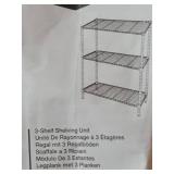 Amazon Basics 3-Shelf Adjustable, Heavy Duty Storage Shelving Unit (250 lbs loading capacity per shelf), Steel Organizer Wire