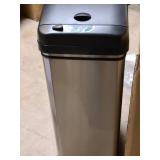 EKO Mirage-T 50 Liter / 13.2 Gallon Touchless Rectangular Motion Sensor Trash Can, Brushed Stainless Steel Finish