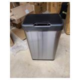 EKO Mirage-T 50 Liter / 13.2 Gallon Touchless Rectangular Motion Sensor Trash Can, Brushed Stainless Steel Finish