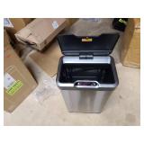 EKO Mirage-T 50 Liter / 13.2 Gallon Touchless Rectangular Motion Sensor Trash Can, Brushed Stainless Steel Finish