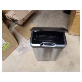 EKO Mirage-T 50 Liter / 13.2 Gallon Touchless Rectangular Motion Sensor Trash Can, Brushed Stainless Steel Finish