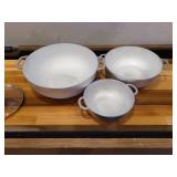 IMUSA USA Traditional Colombian Natural Caldero Glass Lid & Steam Vent 3-Piece (1.5/3.5/7.0 Quart) Dutch Oven Set