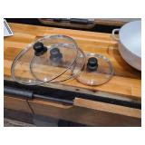 IMUSA USA Traditional Colombian Natural Caldero Glass Lid & Steam Vent 3-Piece (1.5/3.5/7.0 Quart) Dutch Oven Set
