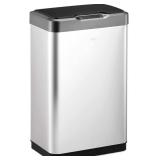 EKO Mirage-T 50 Liter / 13.2 Gallon Touchless Rectangular Motion Sensor Trash Can, Brushed Stainless Steel Finish
