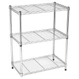 Amazon Basics 3-Shelf Adjustable, Heavy Duty Storage Shelving Unit (250 lbs loading capacity per shelf), Steel Organizer Wire
