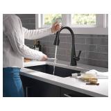 Delta Faucet Lenta Matte Black Kitchen Faucet Touch