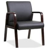 Lorell Guest Chair, 24 x 25-5/8 x 33-1/4 in, Black/Espresso