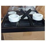 Deco 79 Traditional Wood Square Game Set, 14" x 14" x 2", Black