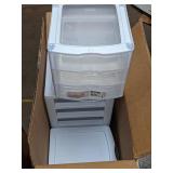 6 Small Sterilite 3 Drawer Units