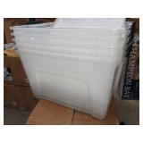 IRIS USA 53 Qt. Plastic Storage Bin Totes, 5 Totes, 4 Lids