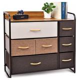 7 Drawer Fabric Chest, Expresso/Multi