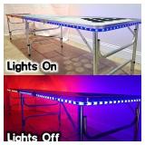 8-Foot PartyPong Pong Table w/Optional Cup Holes, LED Lights, Dry Erase Surface & More