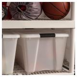 IRIS USA 53 Qt. Plastic Storage Bin Totes, 5 Totes, 4 Lids