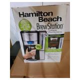 Hamilton Beach (47950) Coffee Maker with 12 Cup Capacity & Internal Storage Coffee Pot, Brewstation, Black/Stainless Steel & Hamilton Beach Permanent Gold Tone Filter, (80675R/80675)
