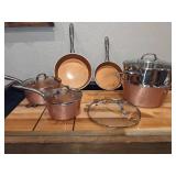 Gotham 10 Piece Pots and Pans Set, Hammered Copper