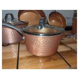 Gotham 10 Piece Pots and Pans Set, Hammered Copper