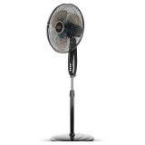 BLACK+DECKER BFSD116B 16" Oscillating Dual-Blade Stand Fan with Remote, Adjustable Height, Black