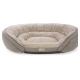 TrustyPup Snuggle Soother | Bolstered Couch Pet Bed | Therapeutic Memory Foam Cushions