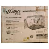 Ultima Pro (Professional Series & Most Durable MidWest Dog Crate) Extra-Strong Double Door Folding Metal Dog Crate