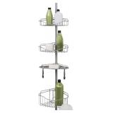 Zenna Home Shower Tension Pole Caddy, Satin Nickel