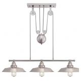 Westinghouse 3 Light Pulley Pendant, Brushed Nickel