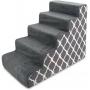 Best Pet Supplies Pet Steps and Stairs with CertiPUR-US Certified Foam for Dogs and Cats - Gray Lattice Print, 5-Step (H: 22.5")