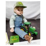 John Deere Collector Doll "Johnny" And Model Tractor