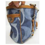 Genuine COACH Leather & Denim Purse