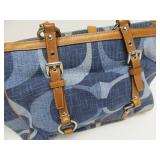 Genuine COACH Leather & Denim Purse