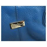 2 Larger Genuine Leather Designer Blue Purses - Cole Haan & Rebecca Minkoff