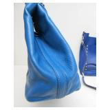 2 Larger Genuine Leather Designer Blue Purses - Cole Haan & Rebecca Minkoff