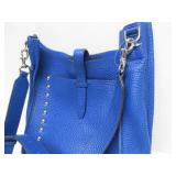 2 Larger Genuine Leather Designer Blue Purses - Cole Haan & Rebecca Minkoff