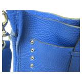 2 Larger Genuine Leather Designer Blue Purses - Cole Haan & Rebecca Minkoff
