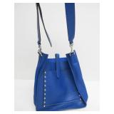 2 Larger Genuine Leather Designer Blue Purses - Cole Haan & Rebecca Minkoff