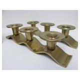 Vintage Heavy Brass "3 Kings" Candle Stands & Pair of Mod Candle Holders