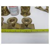 Vintage Heavy Brass "3 Kings" Candle Stands & Pair of Mod Candle Holders