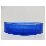 Antique Cobalt Blue Glass REMEMBER THE MAINE Ship Box