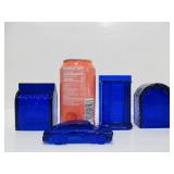 Lot of 4 Vintage BOYD Cobalt Blue Glass Items