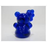 Vintage BOYD Cobalt Blue Glass Squirrels & Teddy Bear