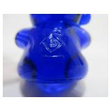 Vintage BOYD Cobalt Blue Glass Squirrels & Teddy Bear