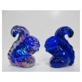 Vintage BOYD Cobalt Blue Glass Squirrels & Teddy Bear