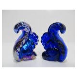 Vintage BOYD Cobalt Blue Glass Squirrels & Teddy Bear