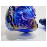 Vintage BOYD Cobalt Blue Glass Squirrels & Teddy Bear