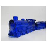 Vintage BOYD Cobalt Blue Glass Train Set