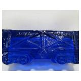 Vintage BOYD Cobalt Blue Glass Train Set