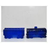 Vintage BOYD Cobalt Blue Glass Train Set